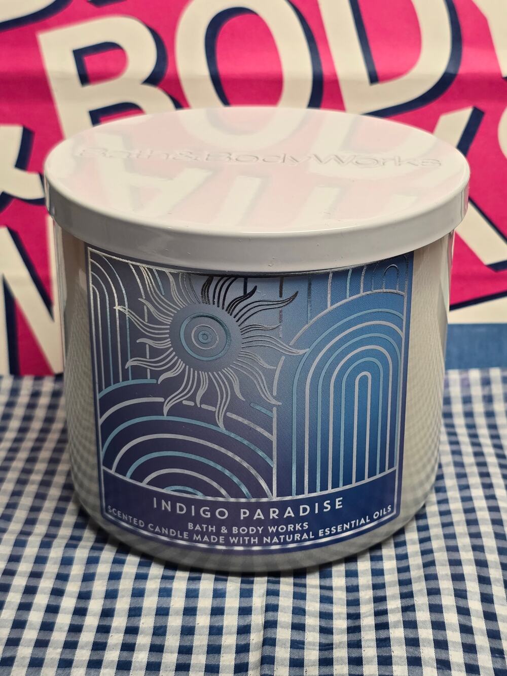 BBW Indigo Paradise Large 3 Wick Candle Home Fragrance Decor